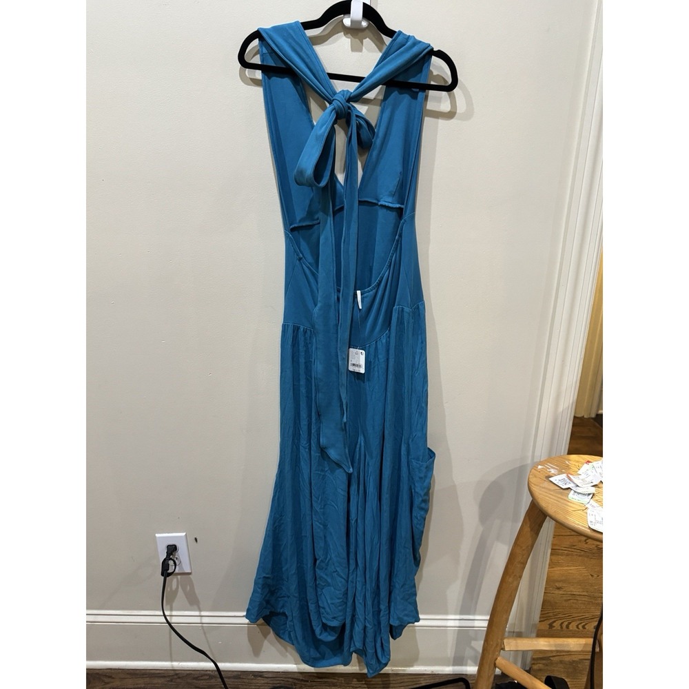 Free People Hinata Convertible Midi Dress Size Medium Halter Blue - Picture 5 of 16